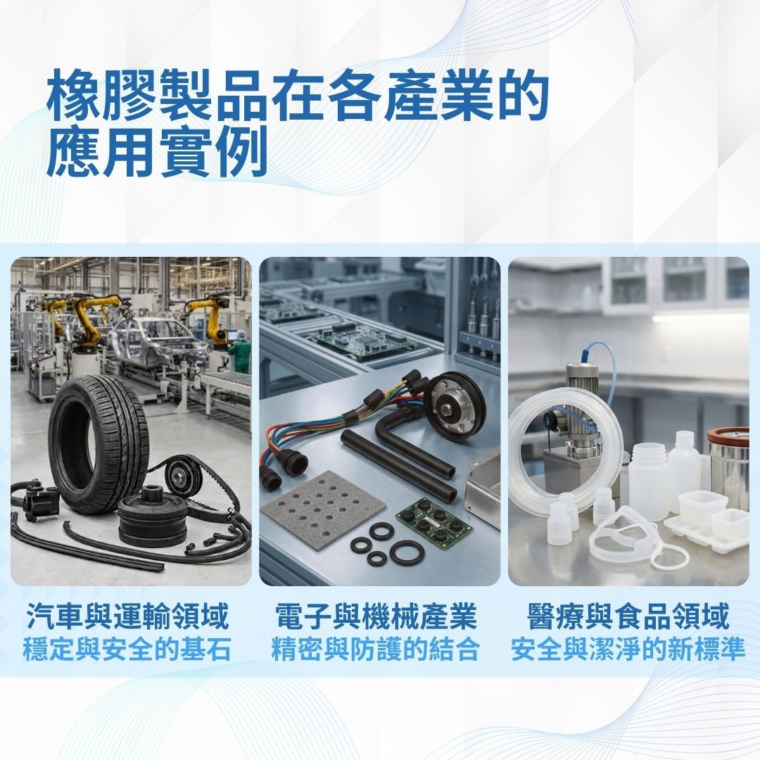 橡膠製品在各產業的應用實例